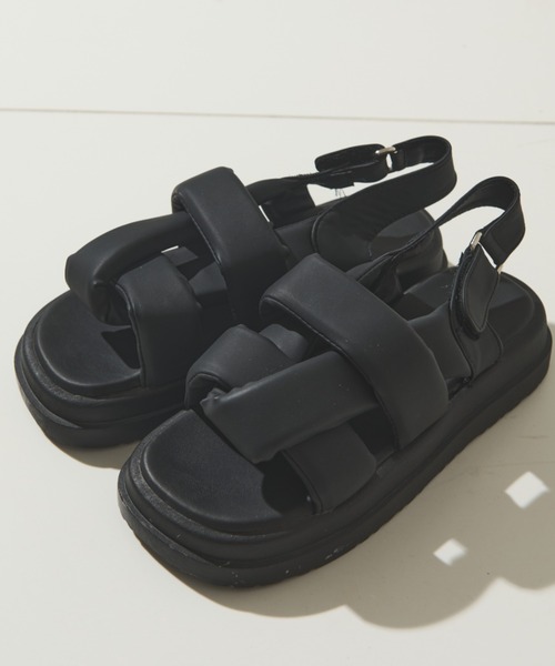 Solace（ソレイス）の「ヘビーソールニュアンスクッションサンダル（サンダル・レディース・ブラック・M/L）」の4枚目の写真