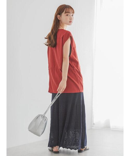 AMERICAN HOLIC（アメリカンホリック）の「透かし編みニットスカート（スカート・レディース・オフホワイト/ネイビー・L/M）」の13枚目の写真