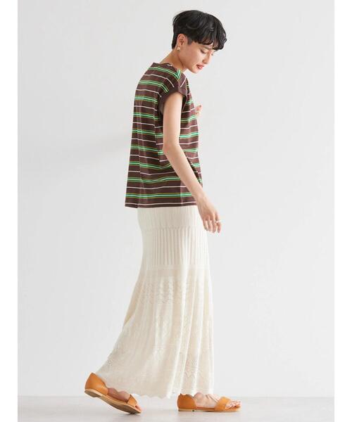 AMERICAN HOLIC（アメリカンホリック）の「透かし編みニットスカート（スカート・レディース・オフホワイト/ネイビー・L/M）」の18枚目の写真