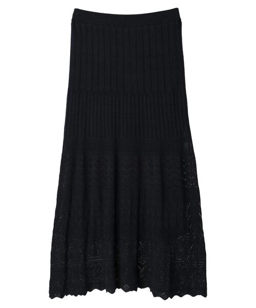 AMERICAN HOLIC（アメリカンホリック）の「透かし編みニットスカート（スカート・レディース・オフホワイト/ネイビー・L/M）」の20枚目の写真