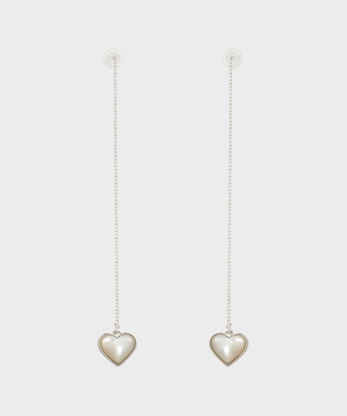 CHARLES & KEITH（チャールズ & キース）の「ハートストーン ドロップピアス（ピアス（両耳用）・レディース・ゴールド系その他/ブラック/シルバー・FREE）」の3枚目の写真