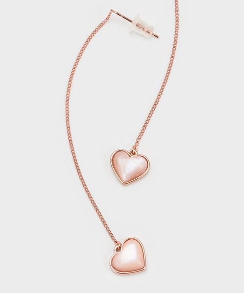 CHARLES & KEITH（チャールズ & キース）の「ハートストーン ドロップピアス（ピアス（両耳用）・レディース・ゴールド系その他/ブラック/シルバー・FREE）」の6枚目の写真