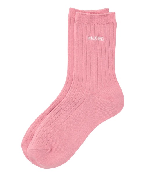 MILKFED.(ミルクフェド)の「BASIC LOGO SOCKS(ソックス/靴下・レディース・チャコール/ベージュ/ライトピンク/ホワイト・ONE SIZE)」の4枚目の写真