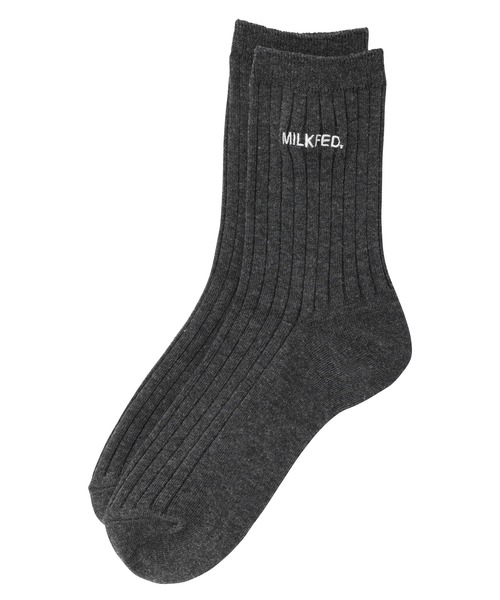 MILKFED.(ミルクフェド)の「BASIC LOGO SOCKS(ソックス/靴下・レディース・チャコール/ベージュ/ライトピンク/ホワイト・ONE SIZE)」の3枚目の写真