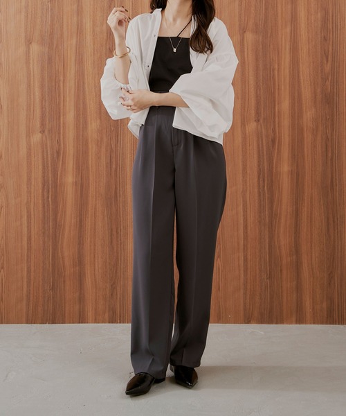 Shelly island（シェリーアイランド）の「ボリューム袖クロップドブラウス（シャツ/ブラウス・レディース・ホワイト/ブラック・FREE）」の7枚目の写真