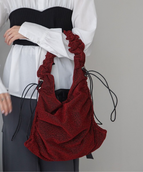 VACANCY(ヴァカンシー)の「ドロストラメトートバッグ(トートバッグ・レディース・シルバー/ブラウン/グリーン/ダークブルー/レッド/ブラック・FREE)」の6枚目の写真