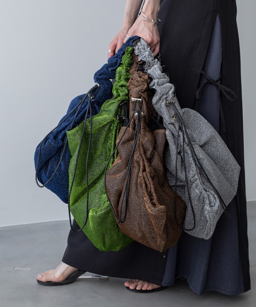 VACANCY(ヴァカンシー)の「ドロストラメトートバッグ(トートバッグ・レディース・シルバー/ブラウン/グリーン/ダークブルー/レッド/ブラック・FREE)」の7枚目の写真