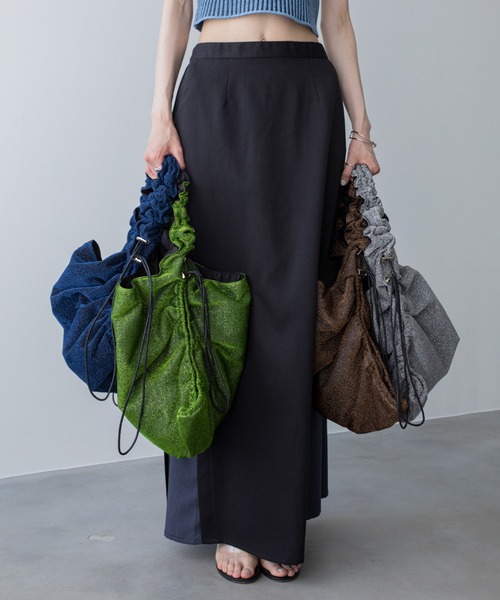 VACANCY(ヴァカンシー)の「ドロストラメトートバッグ(トートバッグ・レディース・シルバー/ブラウン/グリーン/ダークブルー/レッド/ブラック・FREE)」の8枚目の写真