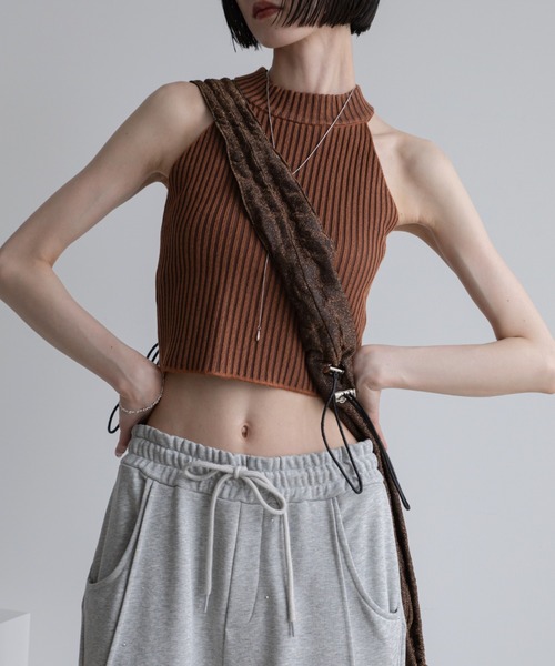 VACANCY(ヴァカンシー)の「ドロストラメトートバッグ(トートバッグ・レディース・シルバー/ブラウン/グリーン/ダークブルー/レッド/ブラック・FREE)」の12枚目の写真