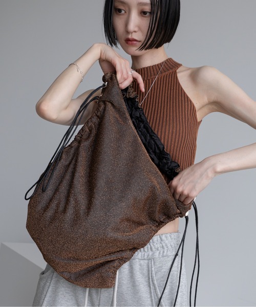 VACANCY(ヴァカンシー)の「ドロストラメトートバッグ(トートバッグ・レディース・シルバー/ブラウン/グリーン/ダークブルー/レッド/ブラック・FREE)」の11枚目の写真