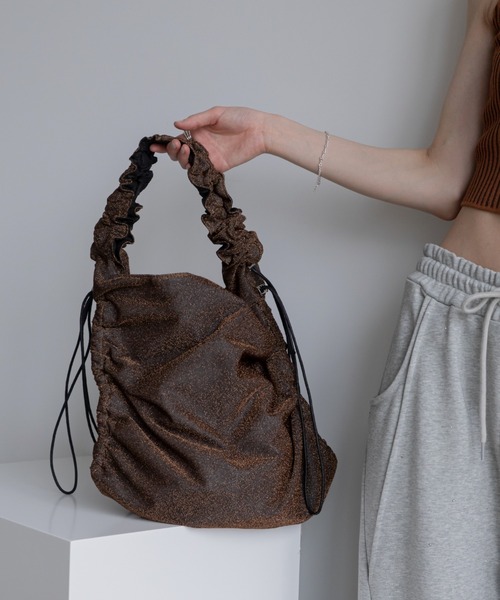 VACANCY(ヴァカンシー)の「ドロストラメトートバッグ(トートバッグ・レディース・シルバー/ブラウン/グリーン/ダークブルー/レッド/ブラック・FREE)」の9枚目の写真