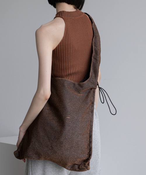 VACANCY(ヴァカンシー)の「ドロストラメトートバッグ(トートバッグ・レディース・シルバー/ブラウン/グリーン/ダークブルー/レッド/ブラック・FREE)」の10枚目の写真