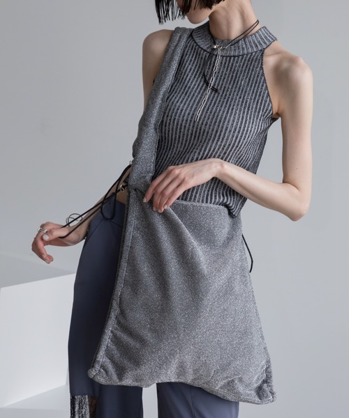 VACANCY(ヴァカンシー)の「ドロストラメトートバッグ(トートバッグ・レディース・シルバー/ブラウン/グリーン/ダークブルー/レッド/ブラック・FREE)」の16枚目の写真