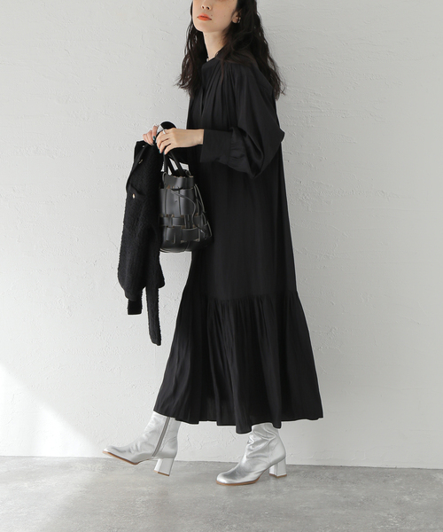 リズリサ LIZLISA スピンドルヨークティアードワンピース ブラックチェック リズリサ スピンドルヨークティアードワンピース ブラックチェック