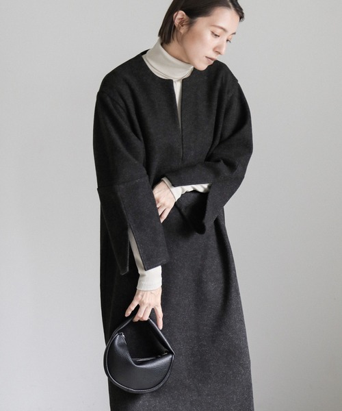 select MOCA(セレクトモカ)の「キーネックスリットスリーブワンピース(ワンピース・レディース・カーキオリーブ/ブラック/グレイッシュベージュ・FREE)」の15枚目の写真