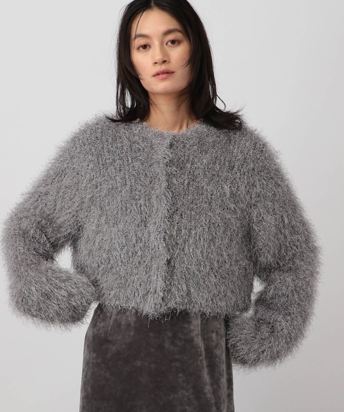 ラメフェザーカーディガン