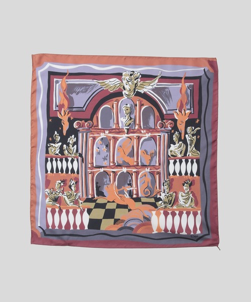 ROPE'（ロペ）の「ROPE'アーカイブパターンシルクスカーフ/Sサイズ（バンダナ/スカーフ・レディース・サックスブルー/ベージュ/ホワイト/スミクロ/オレンジ/オフホワイト・FREE）」の6枚目の写真