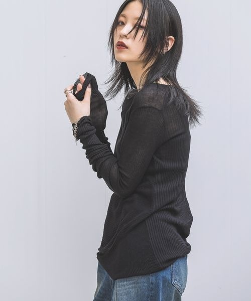 JEANASIS(ジーナシス)の「14GビスコースアソートプルオーバーLS/972957(ニット/セーター・レディース・ブラック/マルチ/イエロー系その他/ホワイト・FREE)」の13枚目の写真