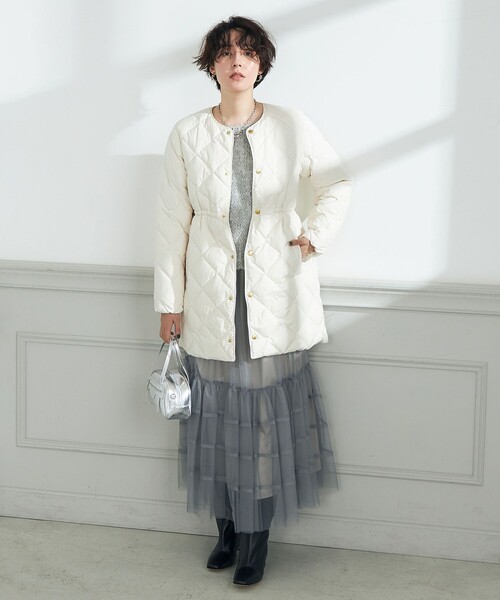 TAION×LIMONTA EAST×NOLLEY'S ノーカラーダウンコート ◇【WEB限定】【TAION×LIMONTA EAST】別注ウエスト切替えノー