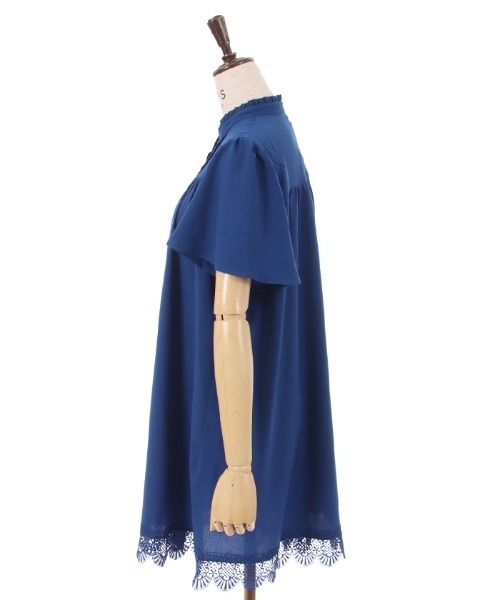 307◇胸元裾バラ刺繍Ａラインチュニ グリーン axes femme アクシーズ 307◇胸元裾バラ刺繍Aラインチュニ グリーン axes femme