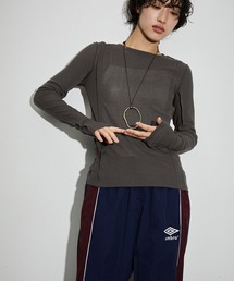 「ADAM ET ROPE'」 長袖カットソー 36 グレー レディース ◇ ⊇ ADAM ET ROPE アダムエロペ ミドルゲージ 長袖 ニット