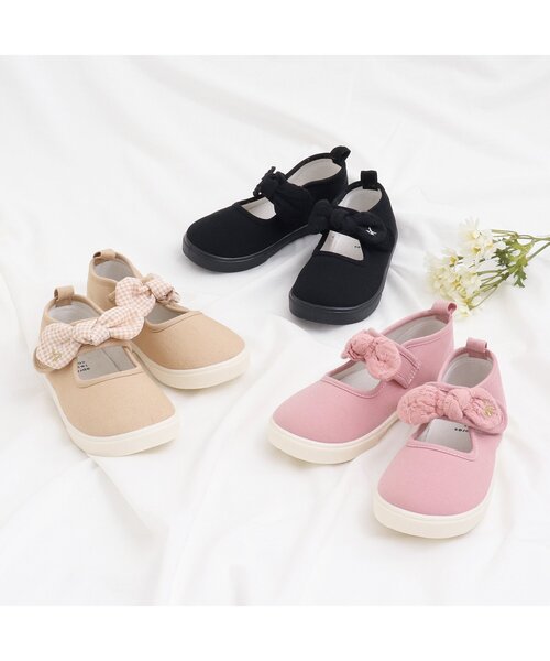 apres les cours（アプレレクール）の「リボン付きパンプス風スニーカー（スニーカー・キッズ・ブラック/ピンク/ベージュ・18/17/19/14/16/15 ）」の7枚目の写真