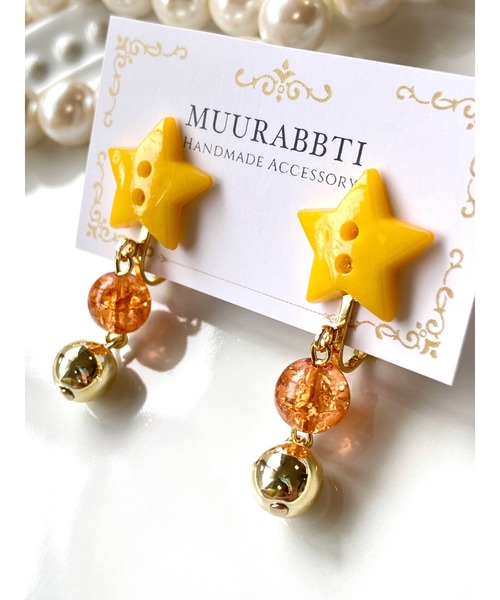 tone(トーン)の「【MUURABBTI】星ボタンのイヤリング (MA)(イヤリング・レディース・レッド/ブルー/オレンジ系その他/ホワイト/ピンク/イエロー系その他/ピンク系その他/その他・FREE)」の13枚目の写真
