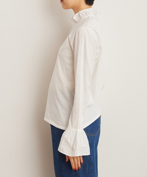 売れ筋商品|||CHILD WOMAN チャイルドウーマン 30/1天竺 ワッシャーブロードフリルプルオーバー Dot＆Stripes CHILD WOMAN（ドットアンドストライプス