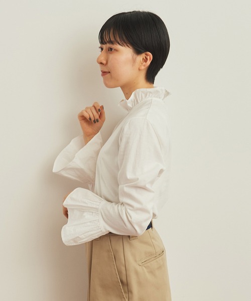 売れ筋商品|||CHILD WOMAN チャイルドウーマン 30/1天竺 ワッシャーブロードフリルプルオーバー Dot＆Stripes CHILD WOMAN（ドットアンドストライプス
