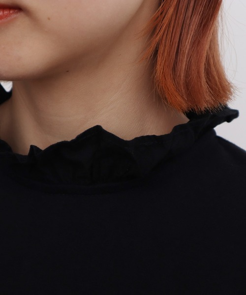 売れ筋商品|||CHILD WOMAN チャイルドウーマン 30/1天竺 ワッシャーブロードフリルプルオーバー Dot＆Stripes CHILD WOMAN（ドットアンドストライプス