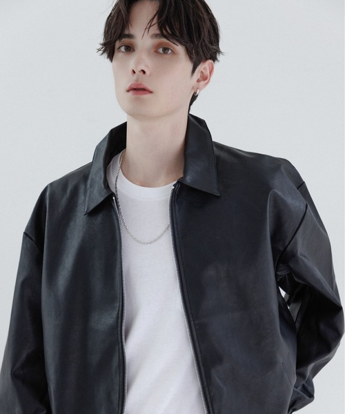 CavariA/キャバリア』オーバーサイズレザーライクJKT（ライダース