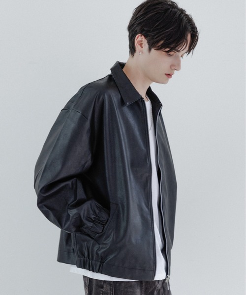 CavariA/キャバリア』オーバーサイズレザーライクJKT（ライダース