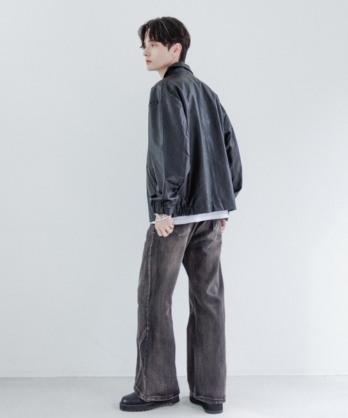 CavariA/キャバリア』オーバーサイズレザーライクJKT（ライダース