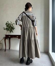 【WEB限定】 ラインリブシャツワンピース