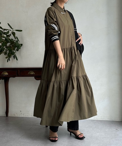 DouDou（ドゥドゥ）の「【WEB限定】 ラインリブシャツワンピース（シャツワンピース・レディース・グレー/カーキ・FREE）」の21枚目の写真