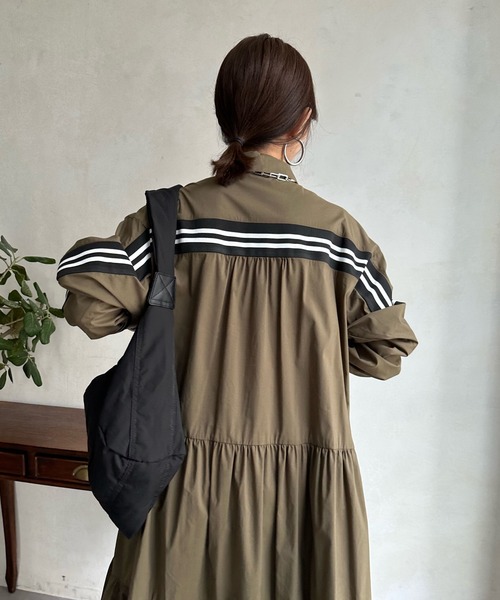 DouDou（ドゥドゥ）の「【WEB限定】 ラインリブシャツワンピース（シャツワンピース・レディース・グレー/カーキ・FREE）」の18枚目の写真