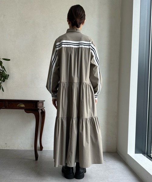 DouDou（ドゥドゥ）の「【WEB限定】 ラインリブシャツワンピース（シャツワンピース・レディース・グレー/カーキ・FREE）」の15枚目の写真