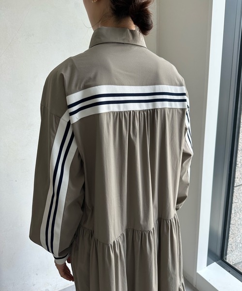 DouDou（ドゥドゥ）の「【WEB限定】 ラインリブシャツワンピース（シャツワンピース・レディース・グレー/カーキ・FREE）」の8枚目の写真