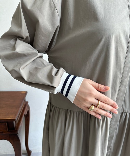 DouDou（ドゥドゥ）の「【WEB限定】 ラインリブシャツワンピース（シャツワンピース・レディース・グレー/カーキ・FREE）」の20枚目の写真