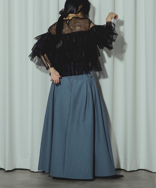 Ezick（エジック）の「Lady mode set フロントデザインスカート（スカート・レディース・その他/チャコールグレー/ブルー・FREE）」の12枚目の写真