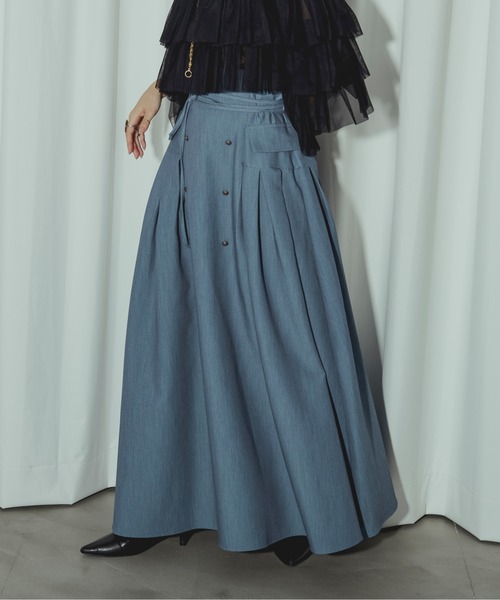 Ezick（エジック）の「Lady mode set フロントデザインスカート（スカート・レディース・その他/チャコールグレー/ブルー・FREE）」の17枚目の写真