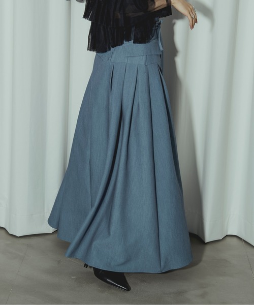 Ezick（エジック）の「Lady mode set フロントデザインスカート（スカート・レディース・その他/チャコールグレー/ブルー・FREE）」の16枚目の写真