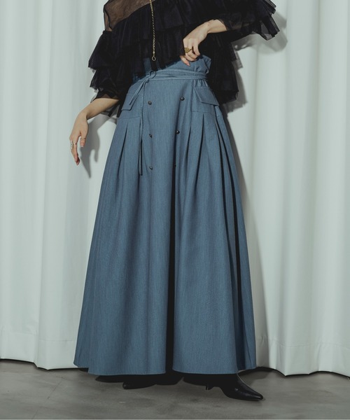 Ezick（エジック）の「Lady mode set フロントデザインスカート（スカート・レディース・その他/チャコールグレー/ブルー・FREE）」の13枚目の写真