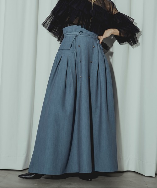 Ezick（エジック）の「Lady mode set フロントデザインスカート（スカート・レディース・その他/チャコールグレー/ブルー・FREE）」の14枚目の写真