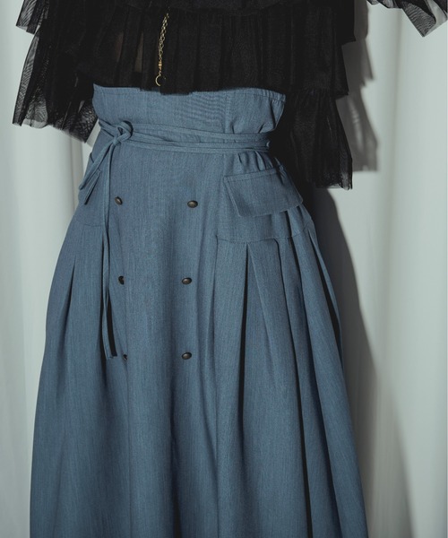 Ezick（エジック）の「Lady mode set フロントデザインスカート（スカート・レディース・その他/チャコールグレー/ブルー・FREE）」の18枚目の写真