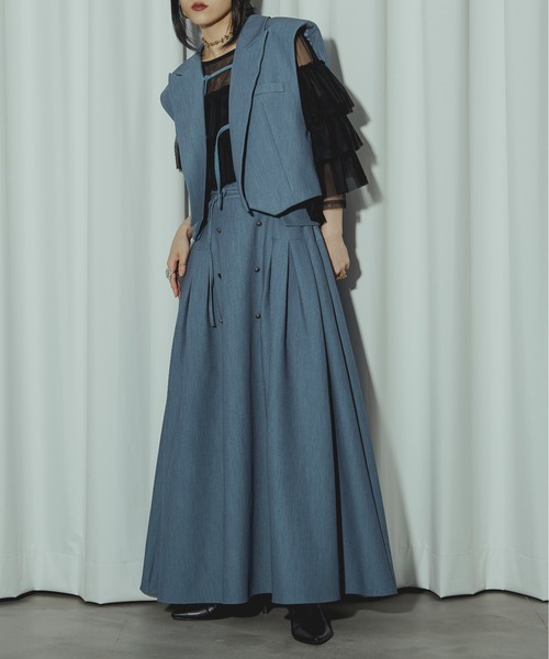 Ezick（エジック）の「Lady mode set フロントデザインスカート（スカート・レディース・その他/チャコールグレー/ブルー・FREE）」の7枚目の写真