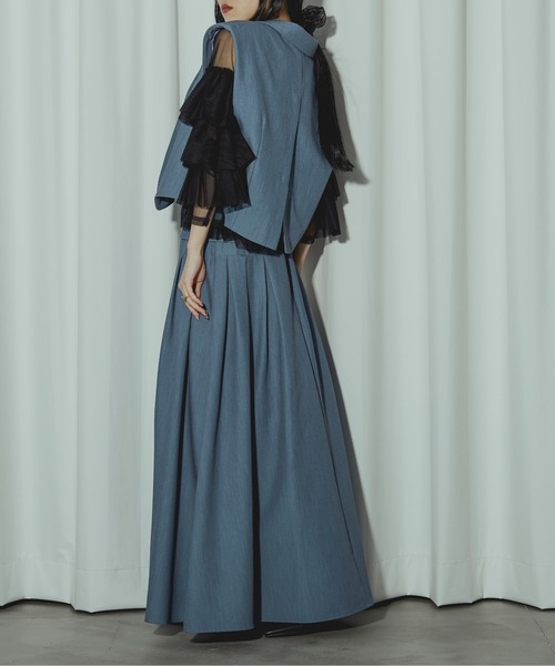 Ezick（エジック）の「Lady mode set フロントデザインスカート（スカート・レディース・その他/チャコールグレー/ブルー・FREE）」の8枚目の写真