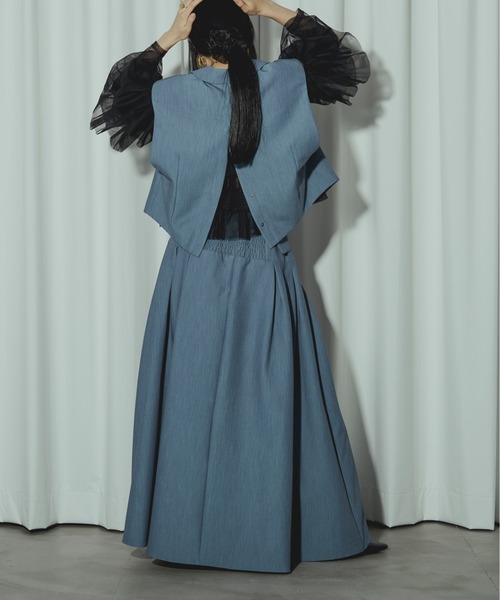 Ezick（エジック）の「Lady mode set フロントデザインスカート（スカート・レディース・その他/チャコールグレー/ブルー・FREE）」の9枚目の写真