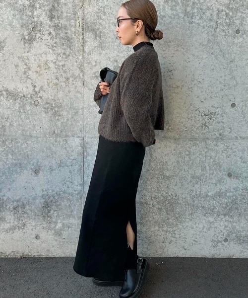 andme（アンドミー）の「【新色追加】ショート丈ミックスカラー長袖ニットトップス（ニット/セーター・レディース・グレー/ブラウン/グリーン/オレンジ/ブルー/ピンク/ベージュ・M）」の15枚目の写真