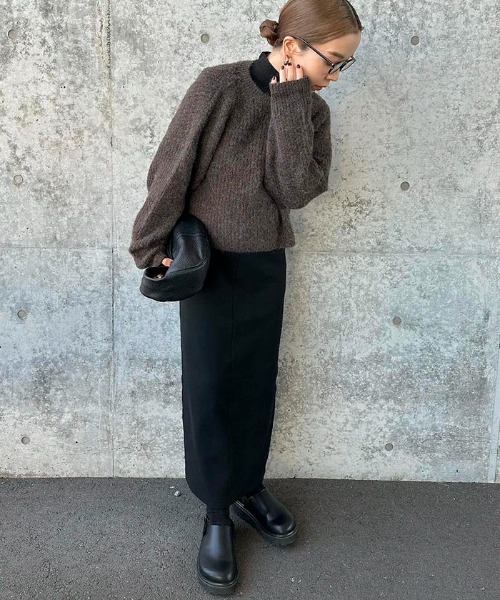 andme（アンドミー）の「【新色追加】ショート丈ミックスカラー長袖ニットトップス（ニット/セーター・レディース・グレー/ブラウン/グリーン/オレンジ/ブルー/ピンク/ベージュ・M）」の16枚目の写真